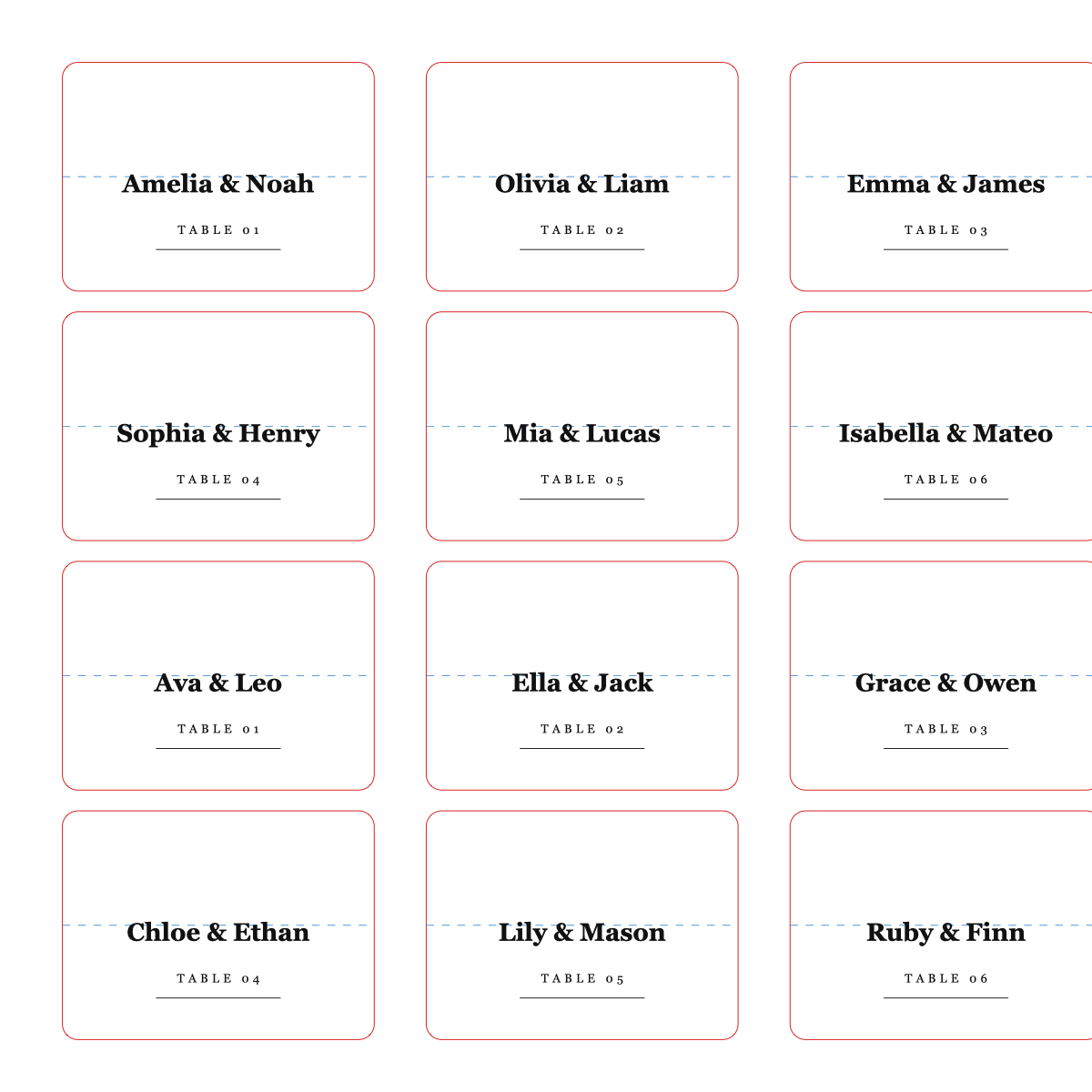 Tent card wedding place card SVG preview
