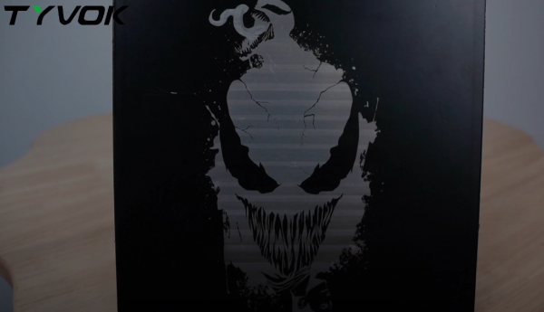 Aluminum Plastic Sheet Laser Engraving: “WE ARE VENOM”